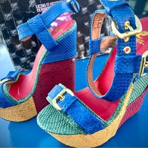 Shiekh Super Colorful Wedge Sandals NWOT